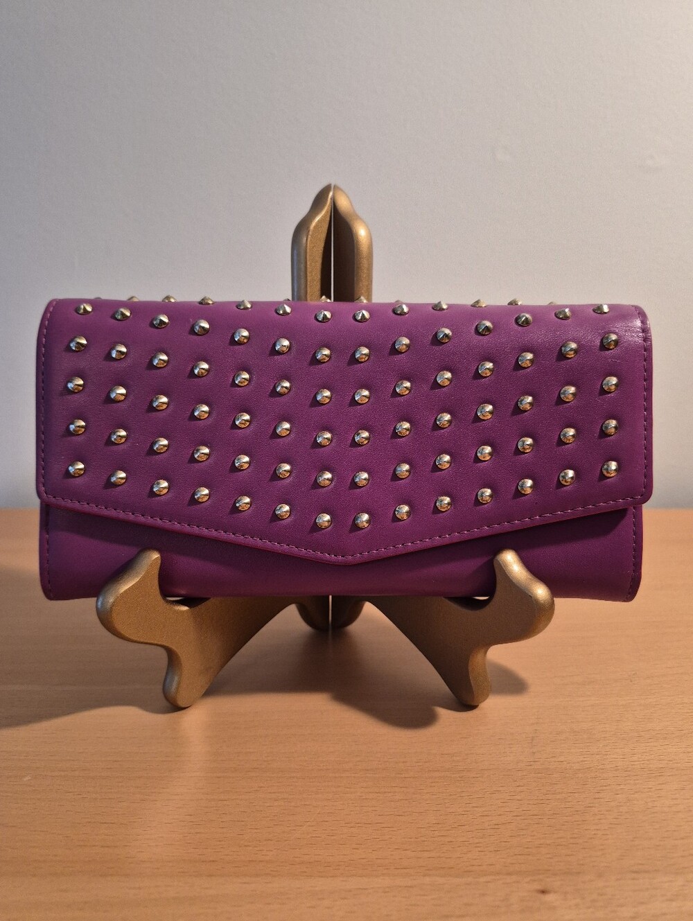 Brian Atwood leather studded wallet
